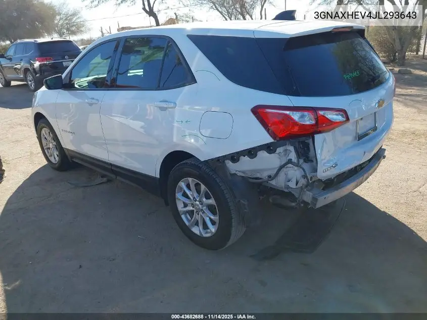 3GNAXHEV4JL293643 2018 Chevrolet Equinox Ls
