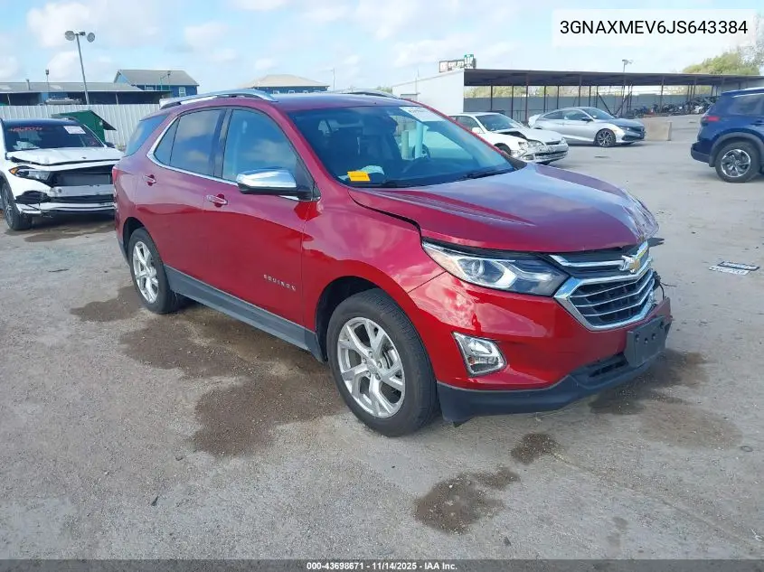 3GNAXMEV6JS643384 2018 Chevrolet Equinox Premier