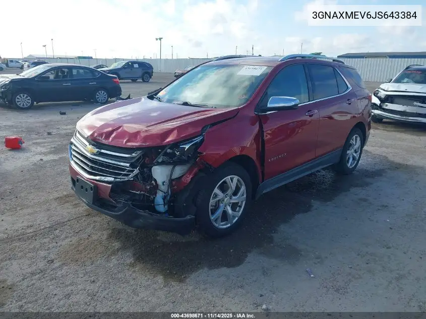 3GNAXMEV6JS643384 2018 Chevrolet Equinox Premier