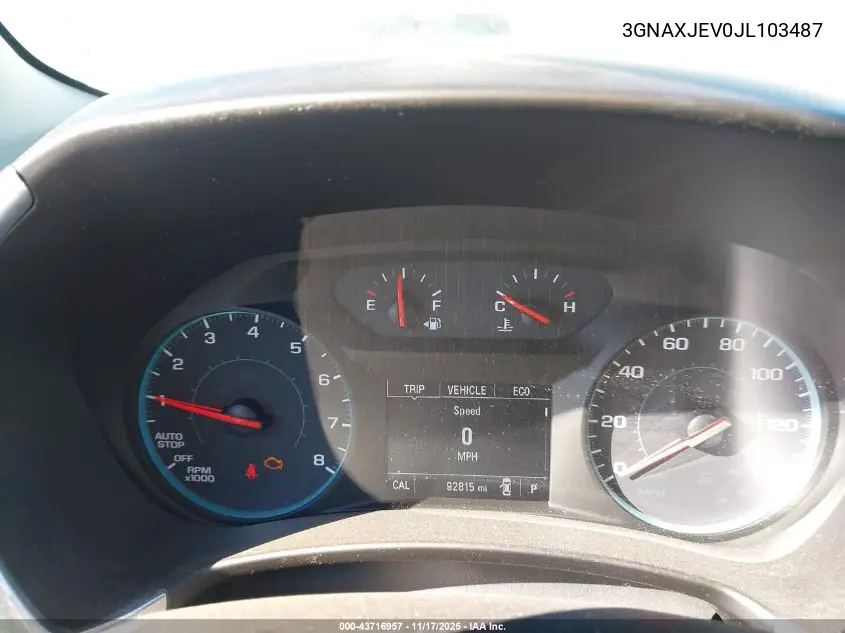 3GNAXJEV0JL103487 2018 Chevrolet Equinox Lt