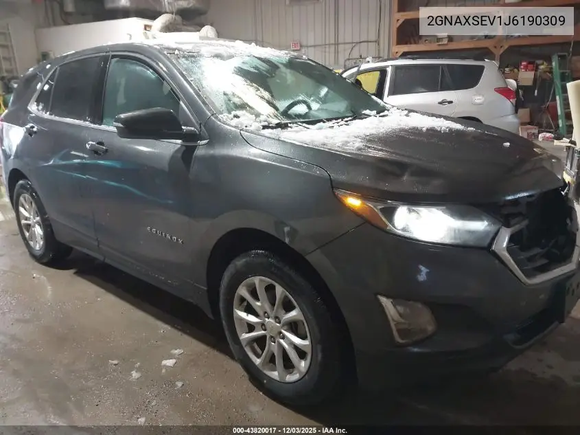 2GNAXSEV1J6190309 2018 Chevrolet Equinox Lt