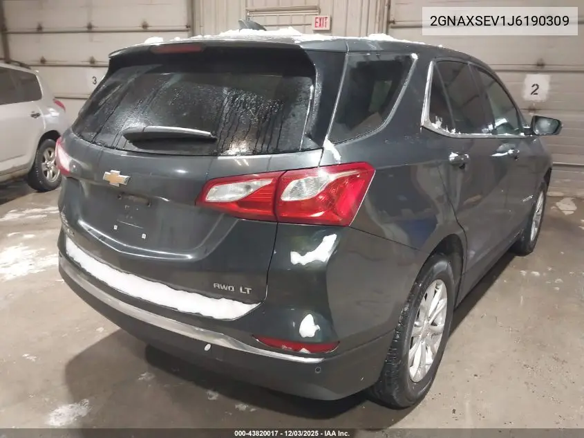 2GNAXSEV1J6190309 2018 Chevrolet Equinox Lt