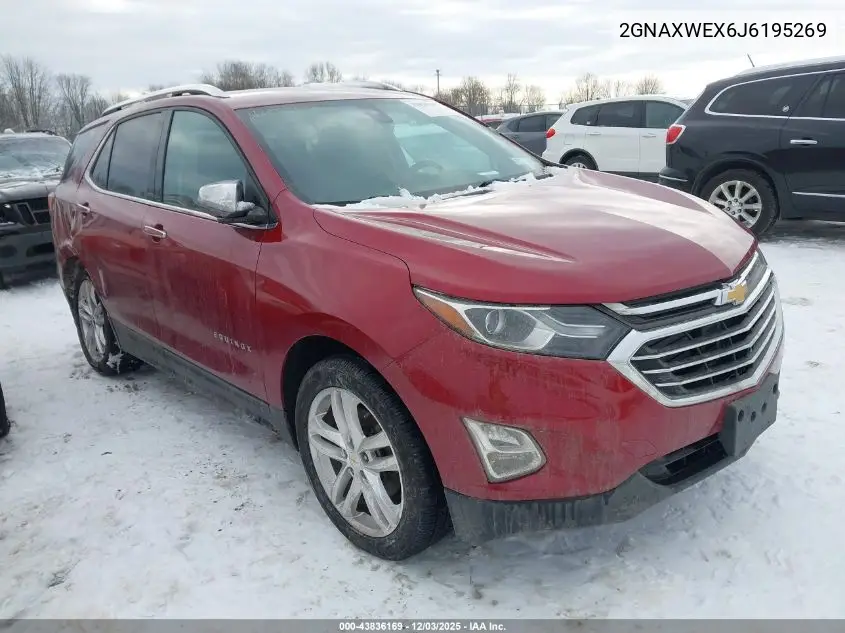 2GNAXWEX6J6195269 2018 Chevrolet Equinox Premier