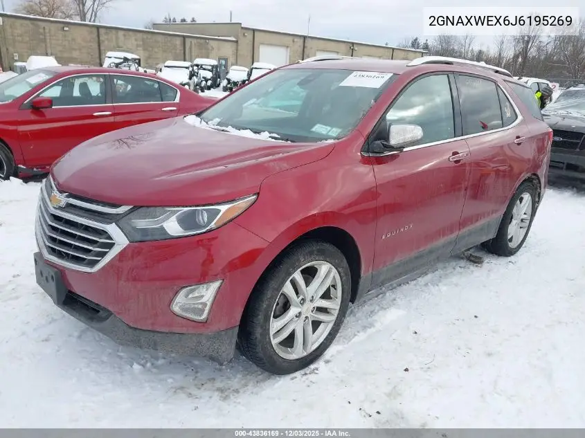 2GNAXWEX6J6195269 2018 Chevrolet Equinox Premier