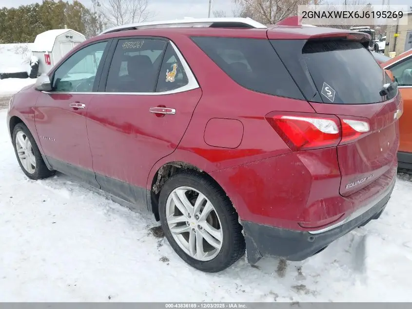 2GNAXWEX6J6195269 2018 Chevrolet Equinox Premier