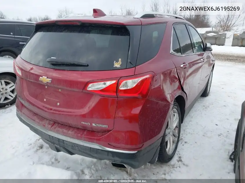 2GNAXWEX6J6195269 2018 Chevrolet Equinox Premier
