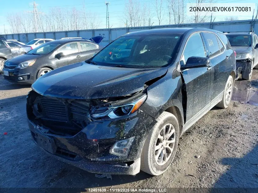 2GNAXUEV0K6170081 2019 Chevrolet Equinox 1Lt
