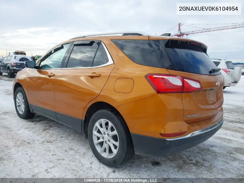 2GNAXUEV0K6104954 2019 Chevrolet Equinox 1Lt