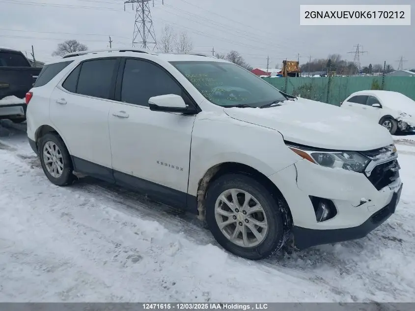 2GNAXUEV0K6170212 2019 Chevrolet Equinox