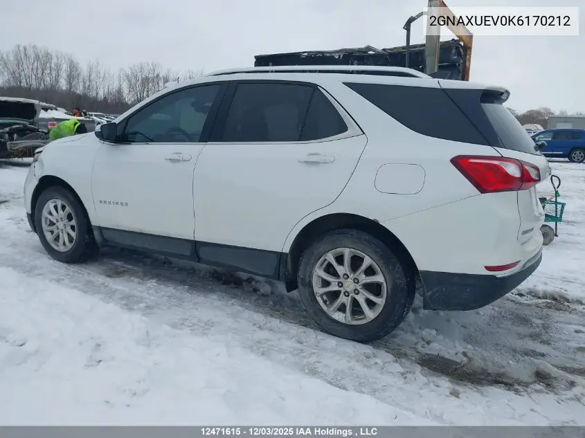 2GNAXUEV0K6170212 2019 Chevrolet Equinox
