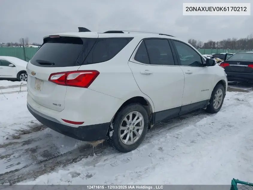2GNAXUEV0K6170212 2019 Chevrolet Equinox