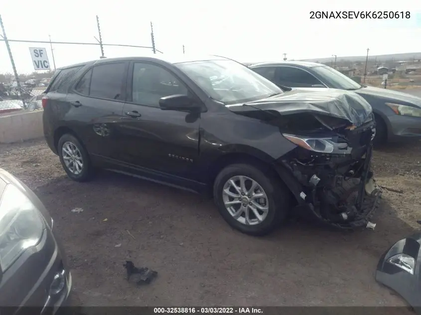 2GNAXSEV6K6250618 2019 Chevrolet Equinox Ls
