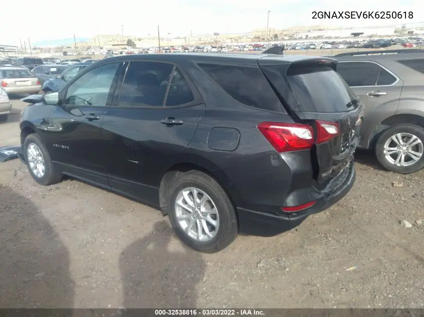 2GNAXSEV6K6250618 2019 Chevrolet Equinox Ls