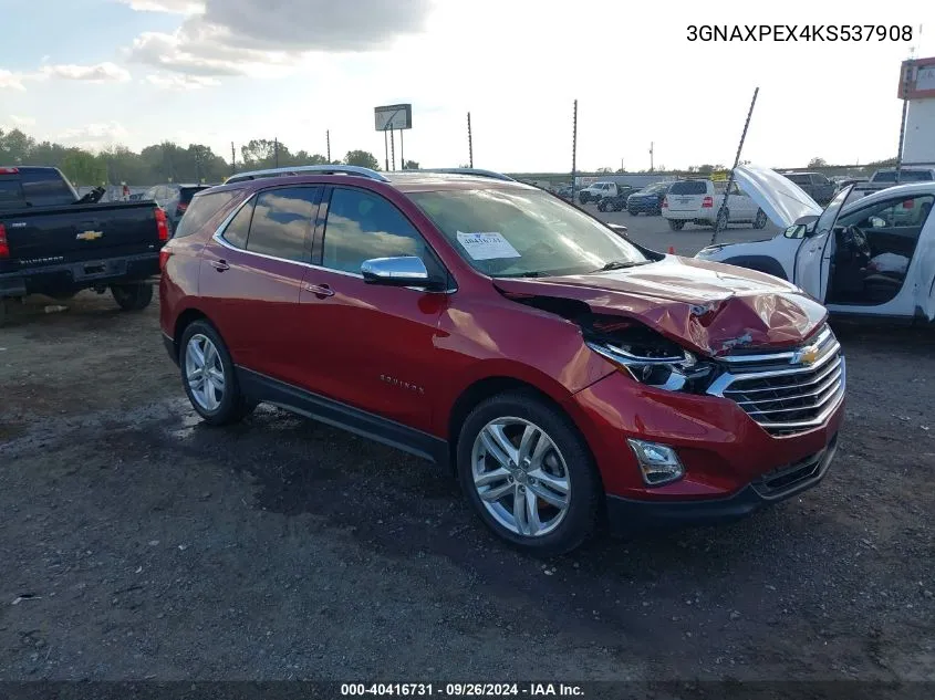 2019 Chevrolet Equinox Premier VIN: 3GNAXPEX4KS537908 Lot: 40416731