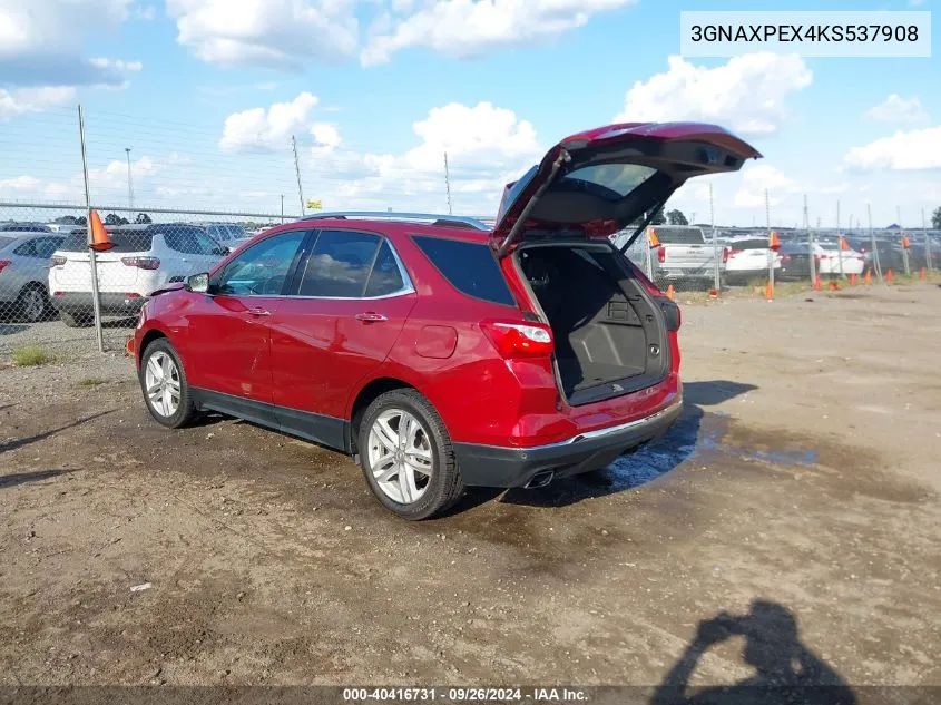 2019 Chevrolet Equinox Premier VIN: 3GNAXPEX4KS537908 Lot: 40416731