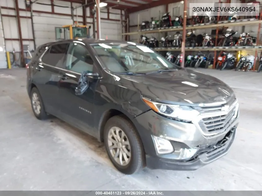 2019 Chevrolet Equinox Lt VIN: 3GNAXJEV6KS640954 Lot: 40451123