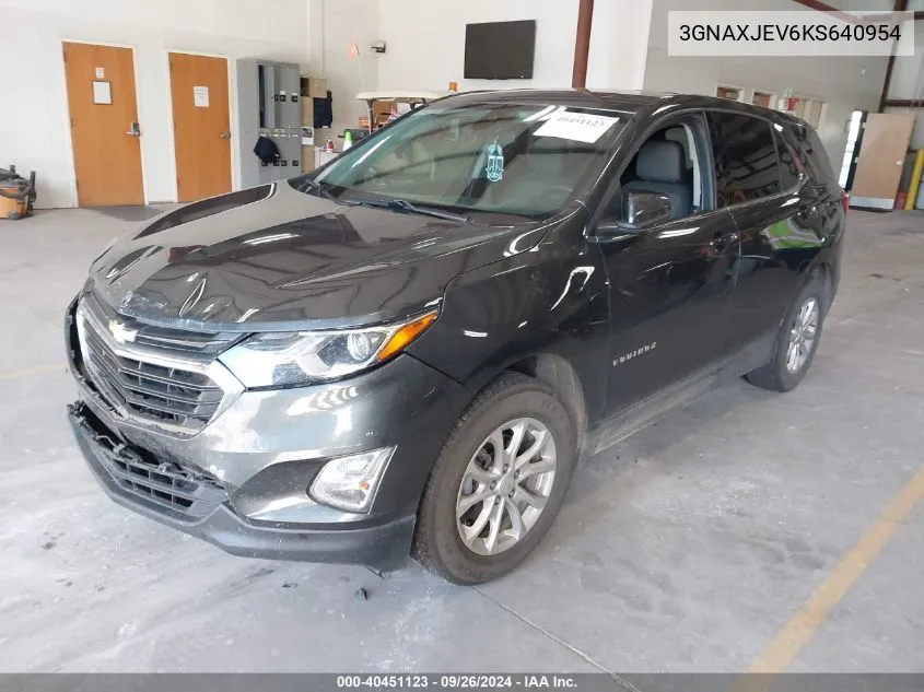 2019 Chevrolet Equinox Lt VIN: 3GNAXJEV6KS640954 Lot: 40451123