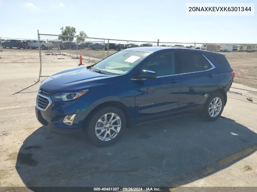 2019 Chevrolet Equinox Lt VIN: 2GNAXKEVXK6301344 Lot: 40451307