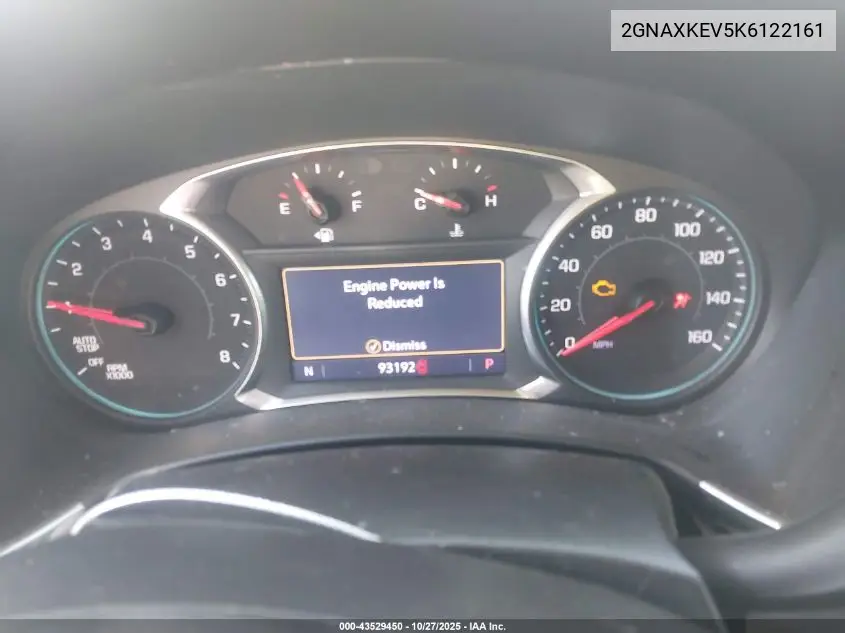 2GNAXKEV5K6122161 2019 Chevrolet Equinox Lt