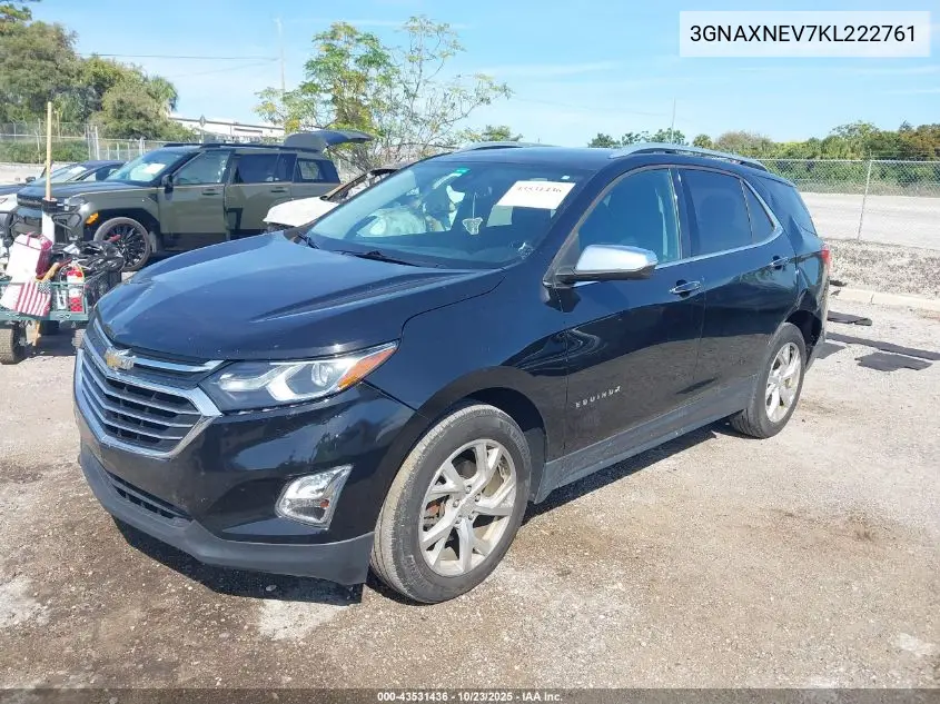 3GNAXNEV7KL222761 2019 Chevrolet Equinox Premier