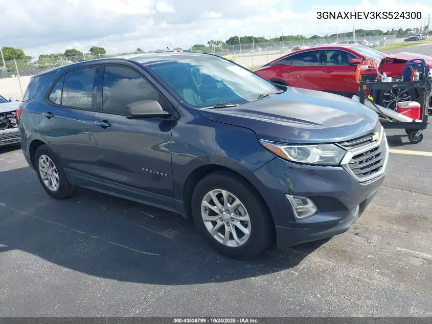 3GNAXHEV3KS524300 2019 Chevrolet Equinox Ls
