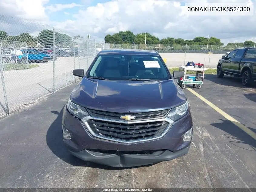 3GNAXHEV3KS524300 2019 Chevrolet Equinox Ls