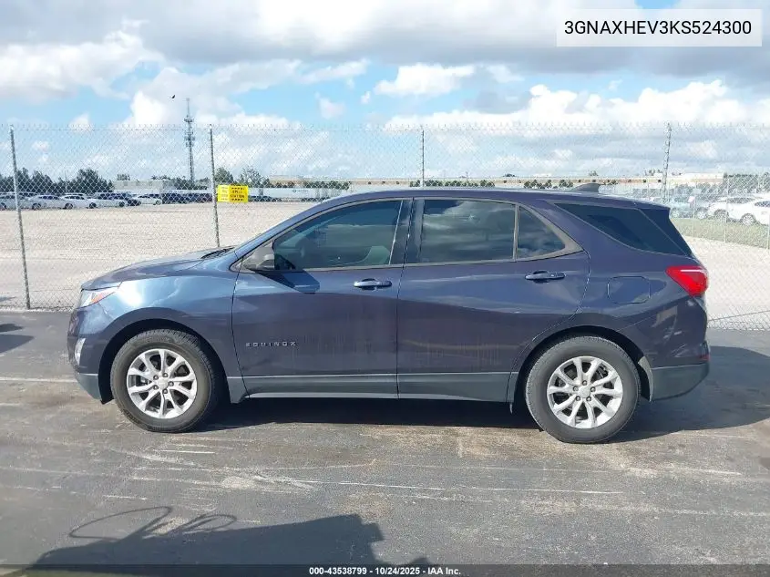 3GNAXHEV3KS524300 2019 Chevrolet Equinox Ls