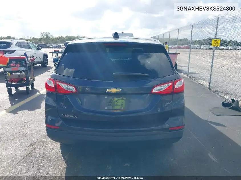 3GNAXHEV3KS524300 2019 Chevrolet Equinox Ls