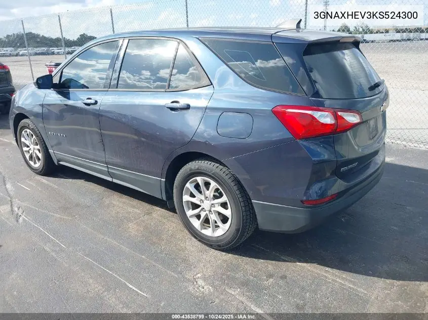 3GNAXHEV3KS524300 2019 Chevrolet Equinox Ls
