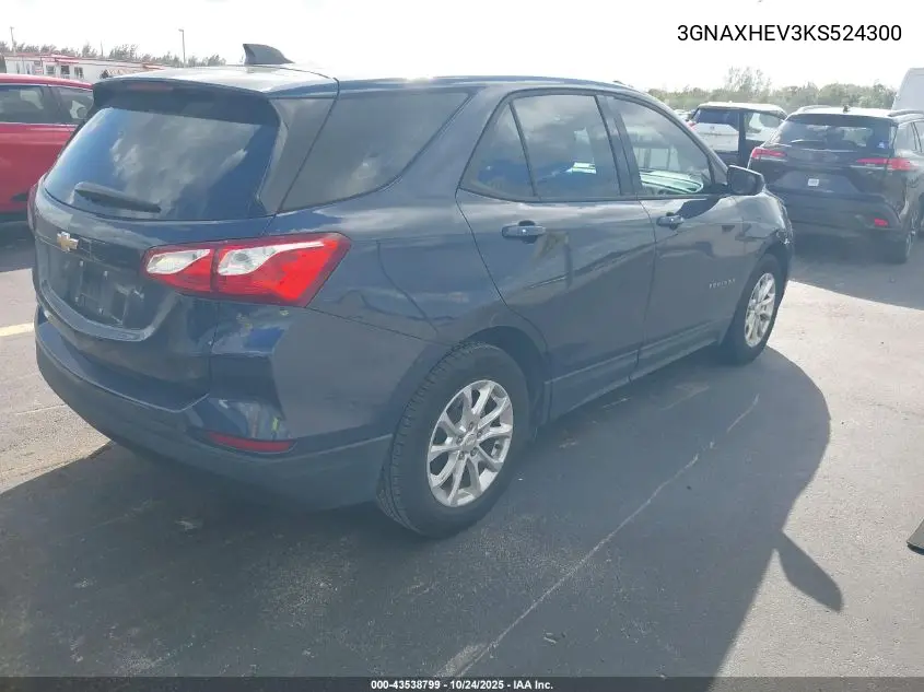 3GNAXHEV3KS524300 2019 Chevrolet Equinox Ls