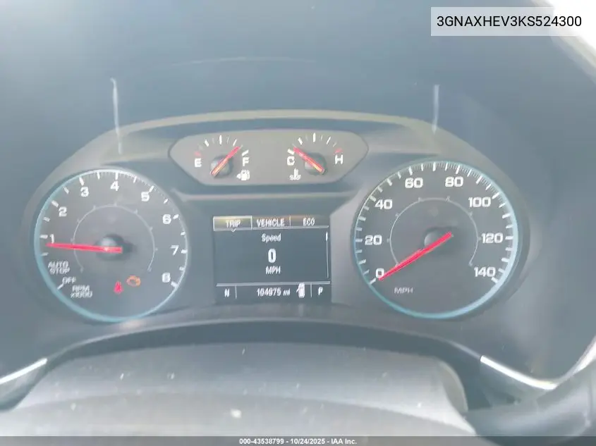3GNAXHEV3KS524300 2019 Chevrolet Equinox Ls