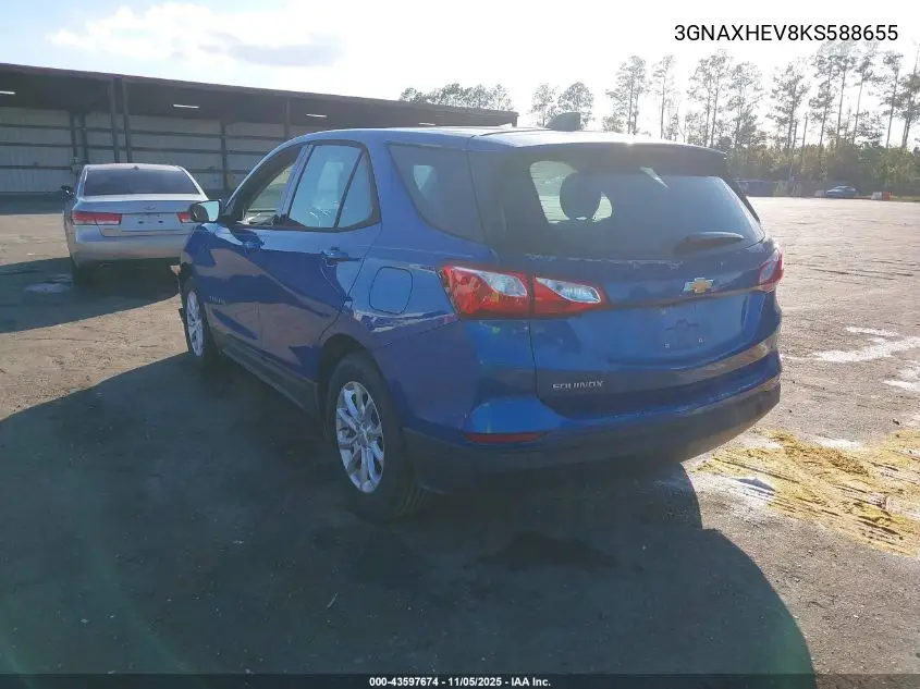 3GNAXHEV8KS588655 2019 Chevrolet Equinox Ls