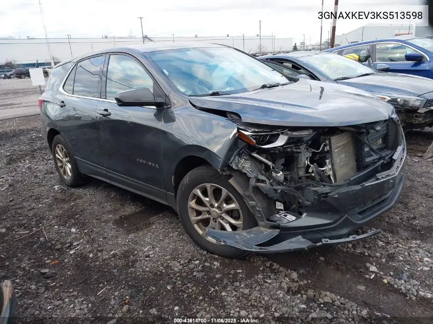 3GNAXKEV3KS513598 2019 Chevrolet Equinox Lt