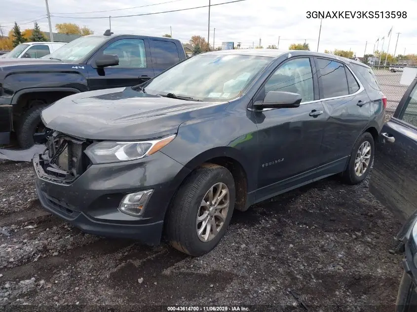3GNAXKEV3KS513598 2019 Chevrolet Equinox Lt