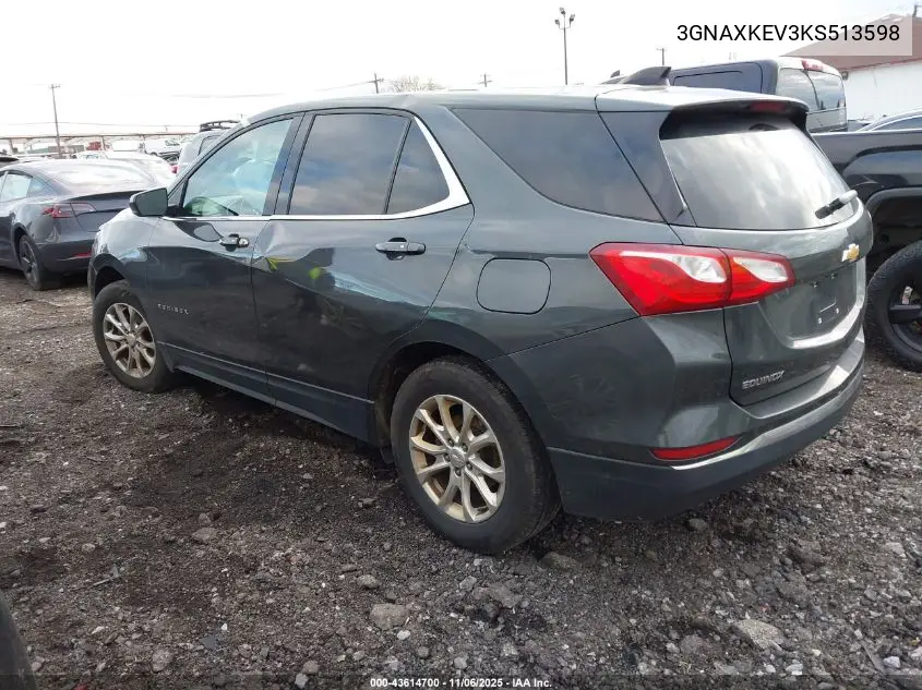 3GNAXKEV3KS513598 2019 Chevrolet Equinox Lt