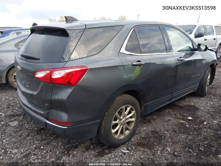 3GNAXKEV3KS513598 2019 Chevrolet Equinox Lt