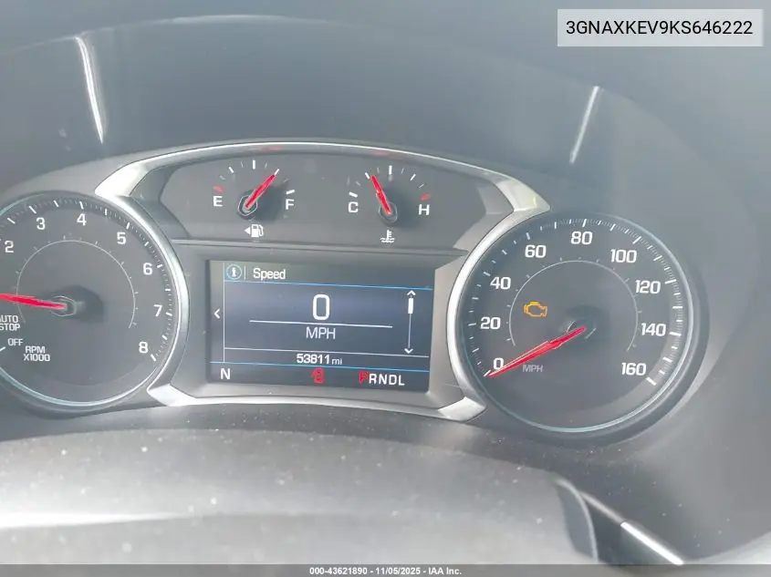 3GNAXKEV9KS646222 2019 Chevrolet Equinox Lt