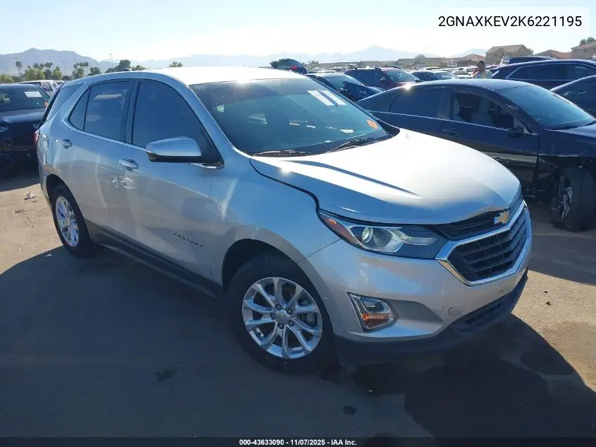 2GNAXKEV2K6221195 2019 Chevrolet Equinox Lt