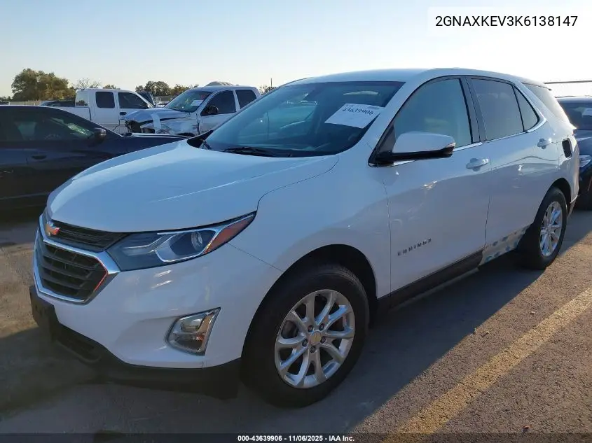 2GNAXKEV3K6138147 2019 Chevrolet Equinox Lt