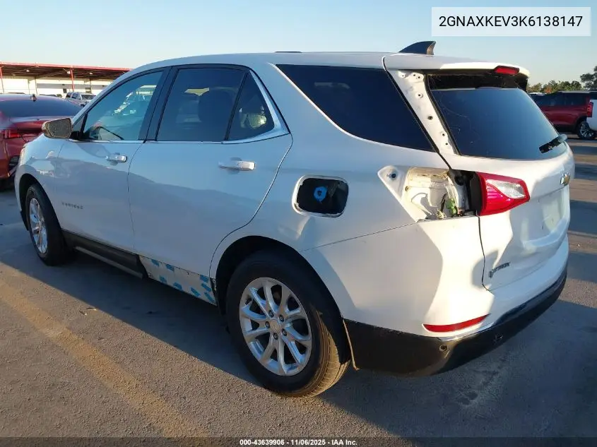 2GNAXKEV3K6138147 2019 Chevrolet Equinox Lt