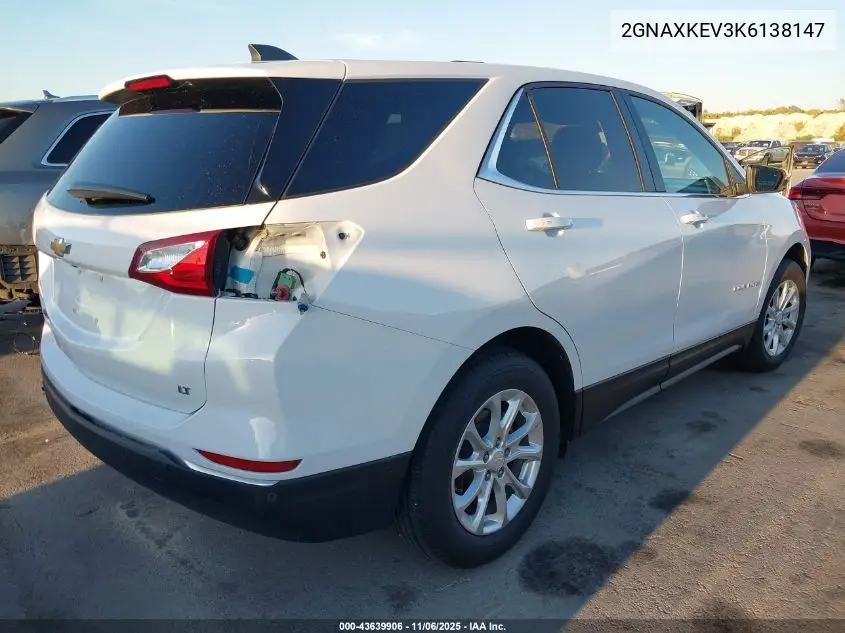 2GNAXKEV3K6138147 2019 Chevrolet Equinox Lt