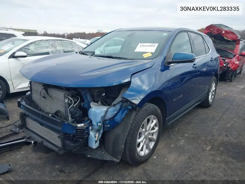 3GNAXKEV0KL283335 2019 Chevrolet Equinox Lt