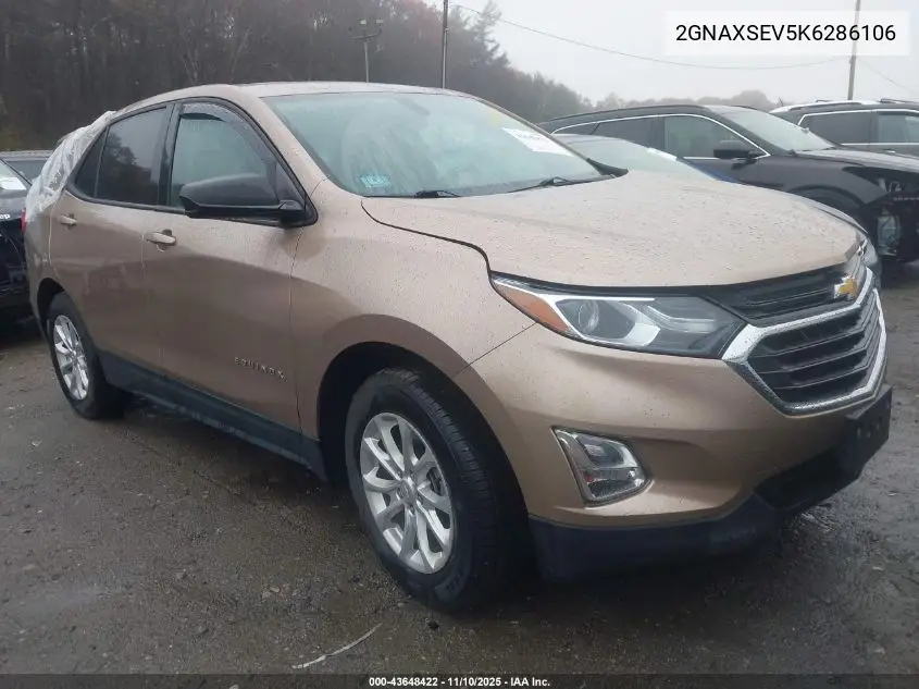 2GNAXSEV5K6286106 2019 Chevrolet Equinox Ls