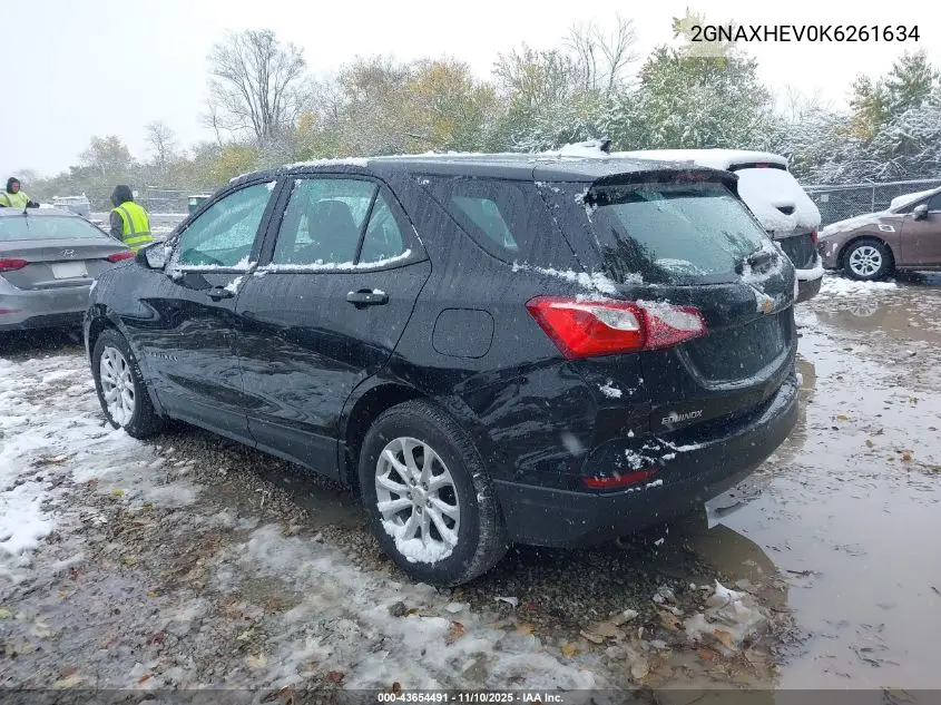 2GNAXHEV0K6261634 2019 Chevrolet Equinox Ls
