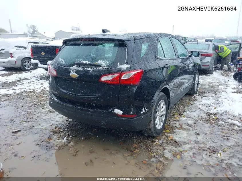 2GNAXHEV0K6261634 2019 Chevrolet Equinox Ls