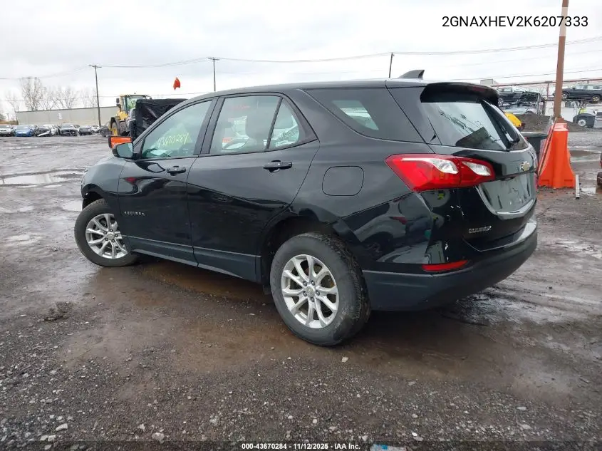 2GNAXHEV2K6207333 2019 Chevrolet Equinox Ls