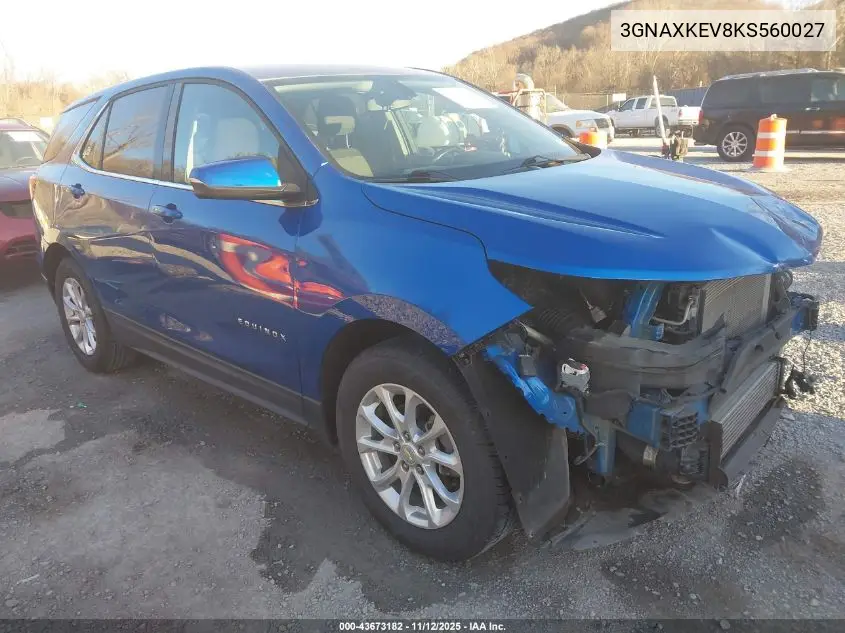 3GNAXKEV8KS560027 2019 Chevrolet Equinox Lt