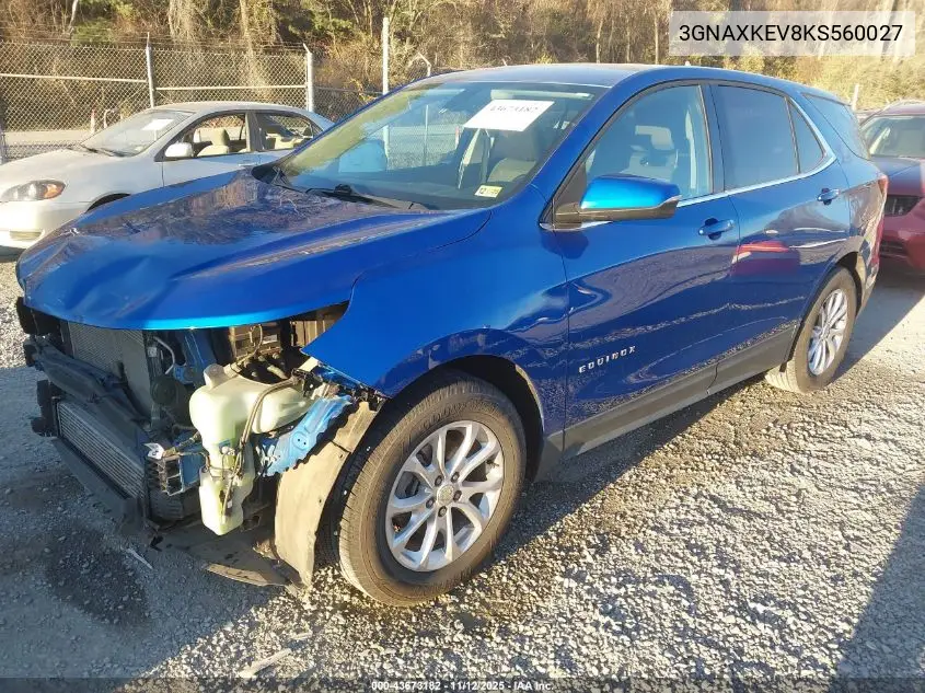 3GNAXKEV8KS560027 2019 Chevrolet Equinox Lt