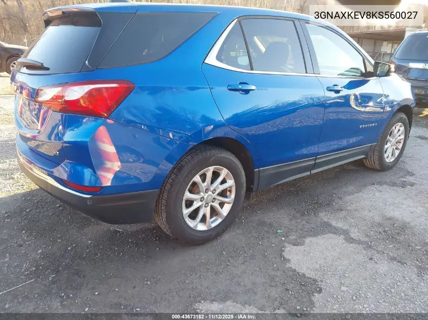3GNAXKEV8KS560027 2019 Chevrolet Equinox Lt