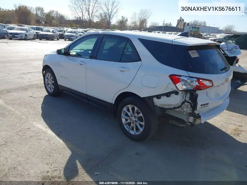 3GNAXHEV1KS676611 2019 Chevrolet Equinox Ls